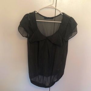 Zara Women’s sheer polka dot shirt